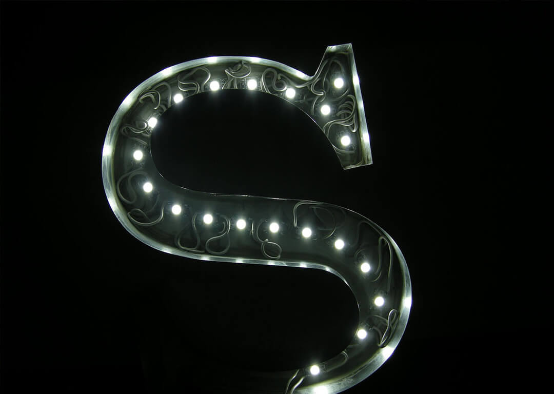 Internal Lighting of Cut Letter